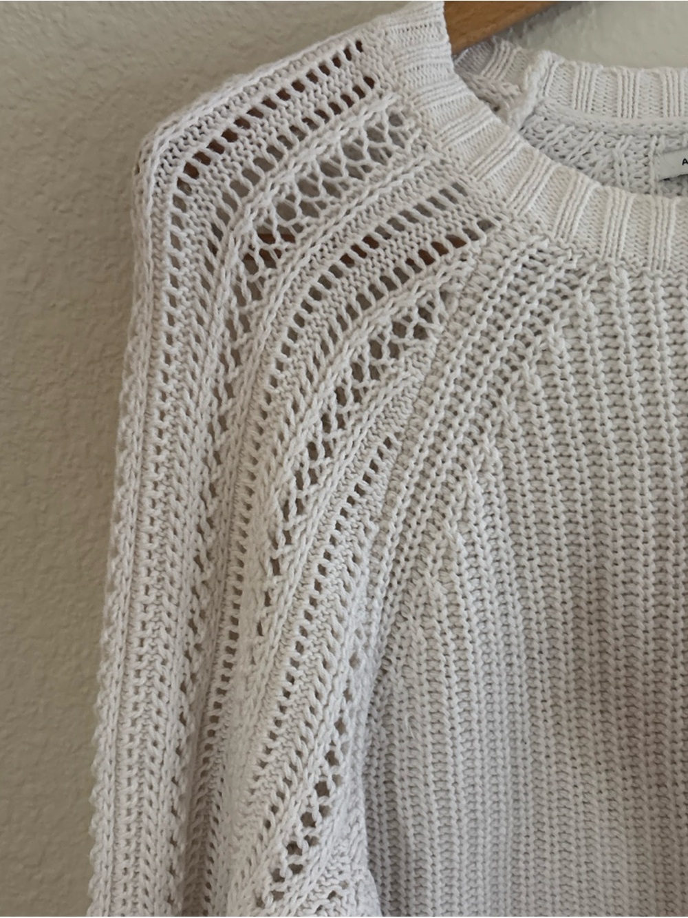 American Eagle Women's Cream Open-Knit Pullover Sweater XS - Picture 2 of 5